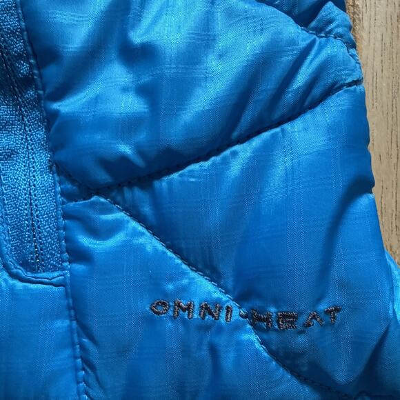 Columbia Jacket Vest Women Medium Omni‑Heat Full Zip Insulated Blue Outdoor Hike - Picture 6 of 9